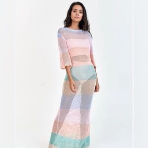 Pitusa rainbow crochet dress